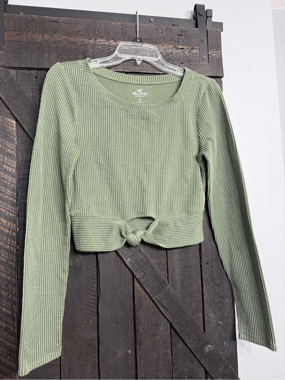 Hollister Olive Green Ribbed Sweater